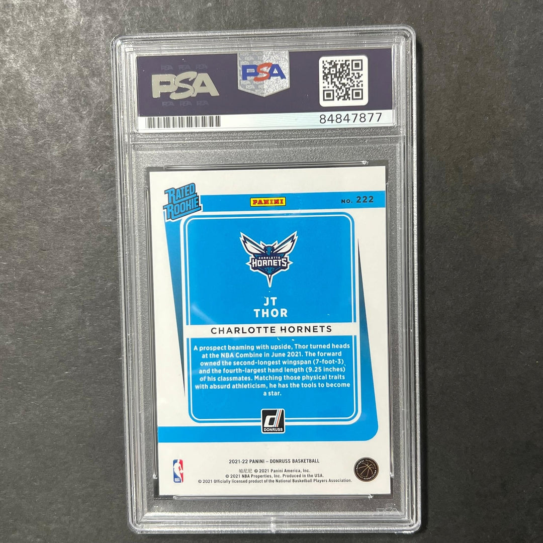 2021-22 Panini Donruss Rated Rookie #222 JT Thor Signed Card AUTO PSA/DNA Slabbe