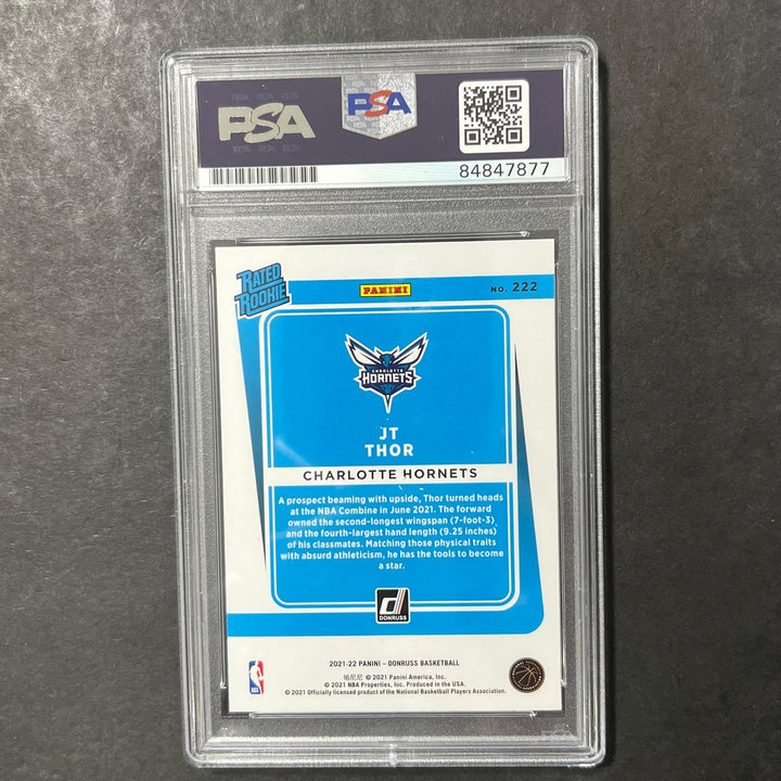2021-22 Panini Donruss Rated Rookie #222 JT Thor Signed Card AUTO PSA/DNA Slabbe