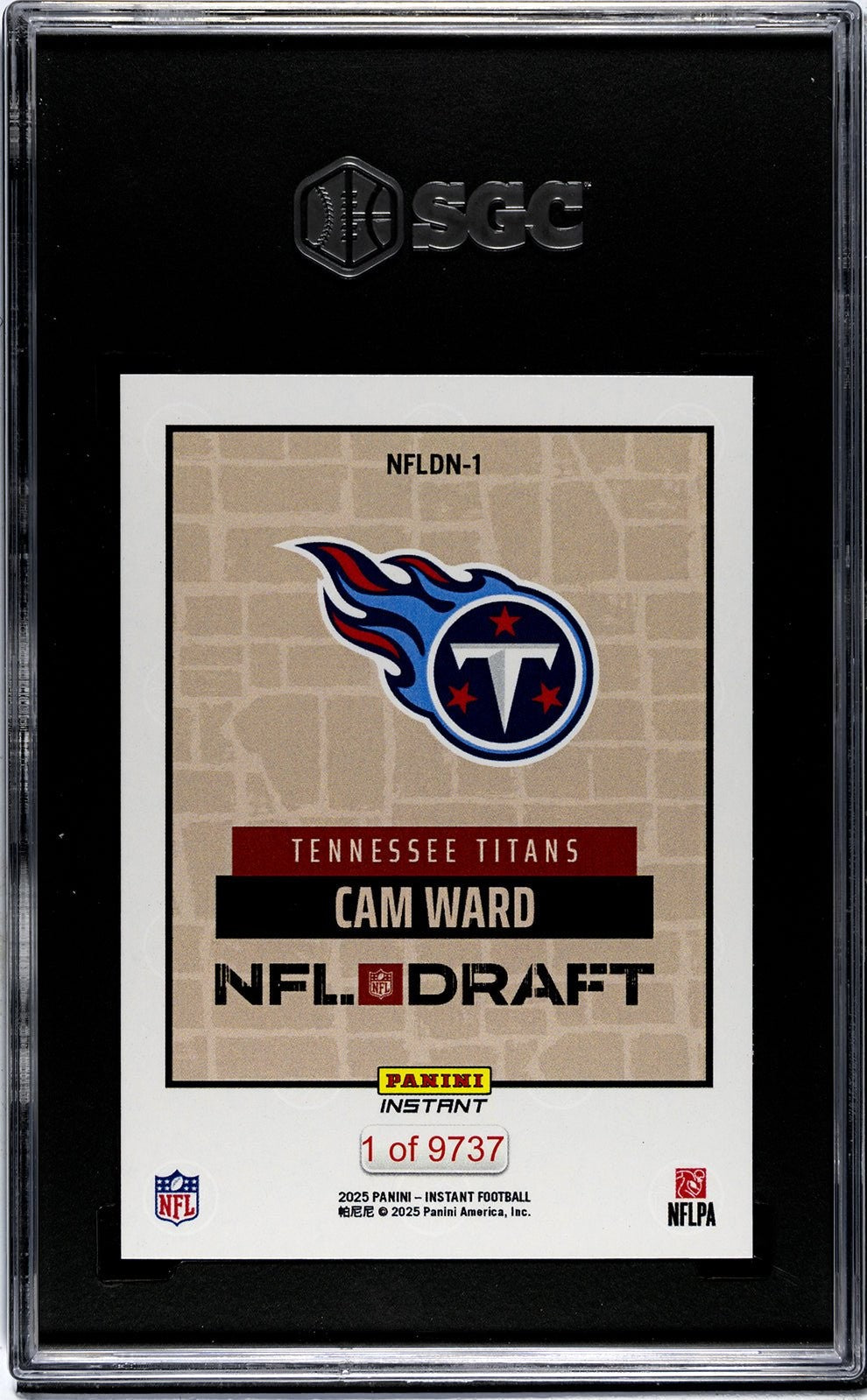 Graded 2025 Panini Instant Cam Ward #NFLDN1 NFL Draft Night RC Card SGC 10