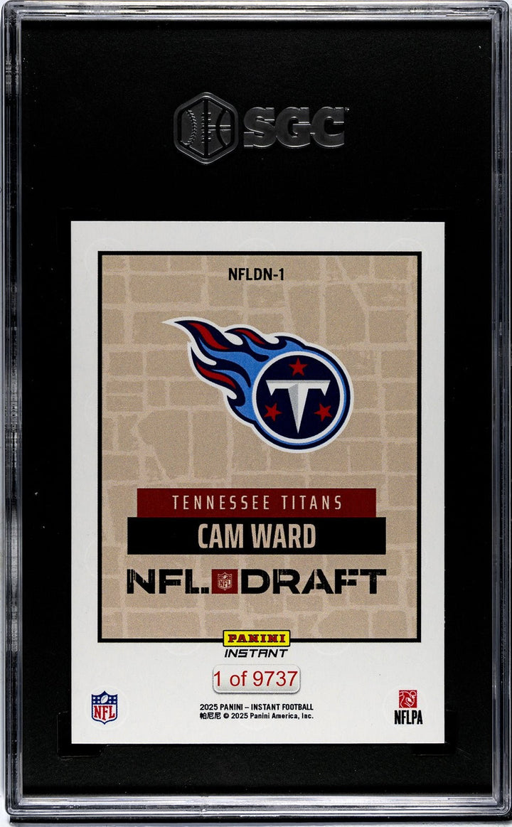 Graded 2025 Panini Instant Cam Ward #NFLDN1 NFL Draft Night RC Card SGC 10