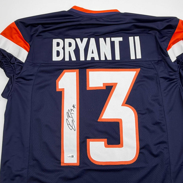 Autographed/Signed Pat Bryant II Denver Blue Pro Cut Jersey JSA COA