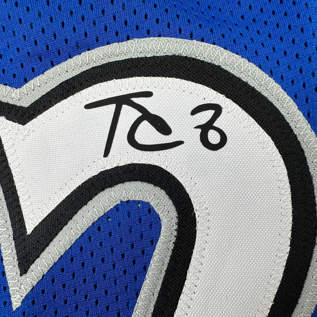 Facsimile Autographed Kevin Garnett Minnesota Blue Reprint Auto Jersey Men's XL