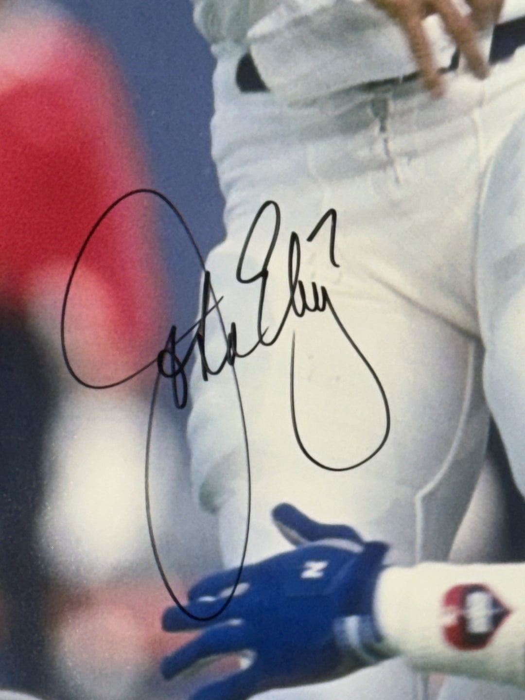 John Elway Lawrence Taylor Signed 16x20 Photo Framed Auto OA Triumph COA HOF