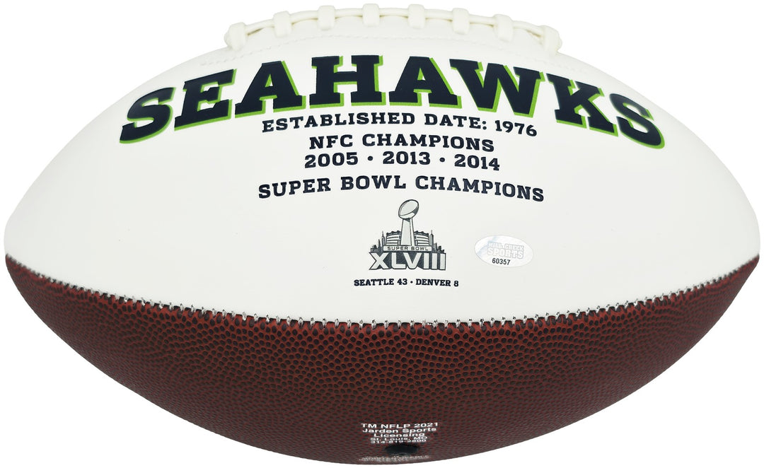 Byron Murphy II Signed Seattle Seahawks White Logo Football MCS Holo