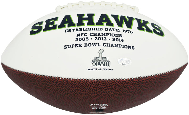 Byron Murphy II Signed Seattle Seahawks White Logo Football MCS Holo