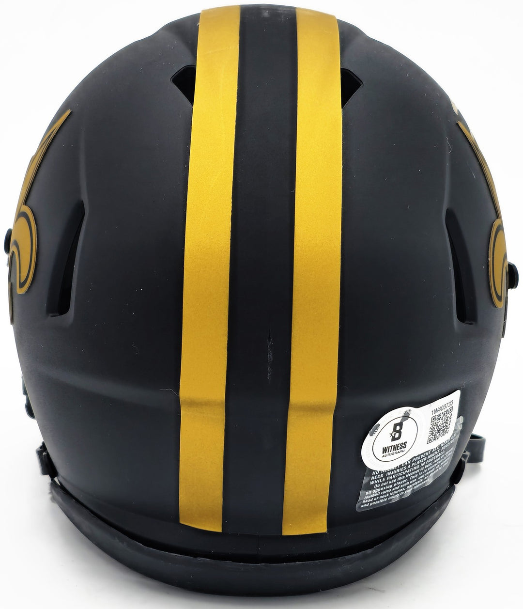 Alvin Kamara Signed Saints Eclipse Black Speed Mini Helmet Beckett Wit