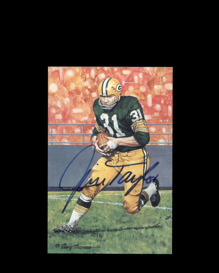Jim Taylor PSA DNA Coa Signed Goal Line Art Card GLAC Autograph