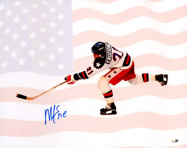 Mike Eruzione Signed 16x20 Photo 1980 Team USA Miracle on Ice JSA Witness