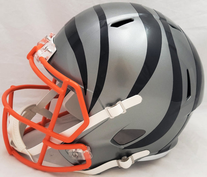 Ja'Marr Chase Signed Bengals AMP Gray Full Size Replica Speed Helmet Beckett