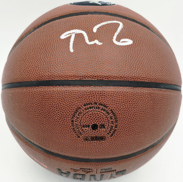 Kevin Garnett Signed Composite Leather Logo Basketball Timberwolves BAS Witness