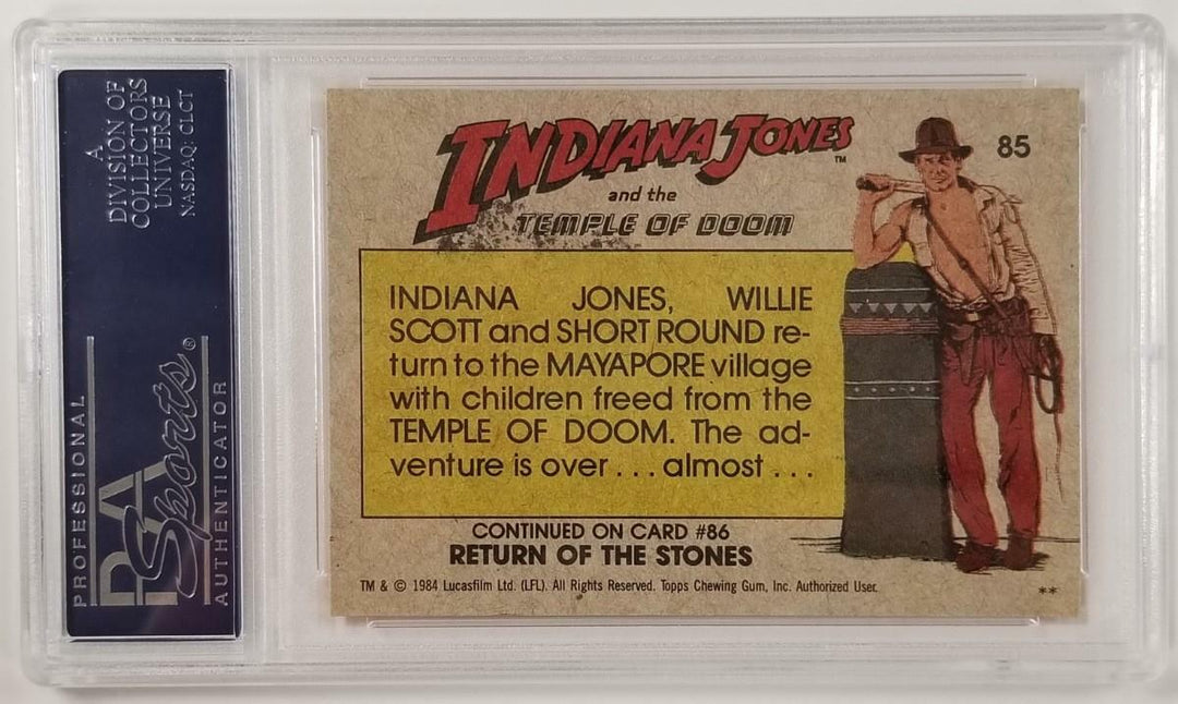Jonathan Ke Quan signed 1984 Topps Indiana Jones #85 Day of Rejoicing Card ~ PSA