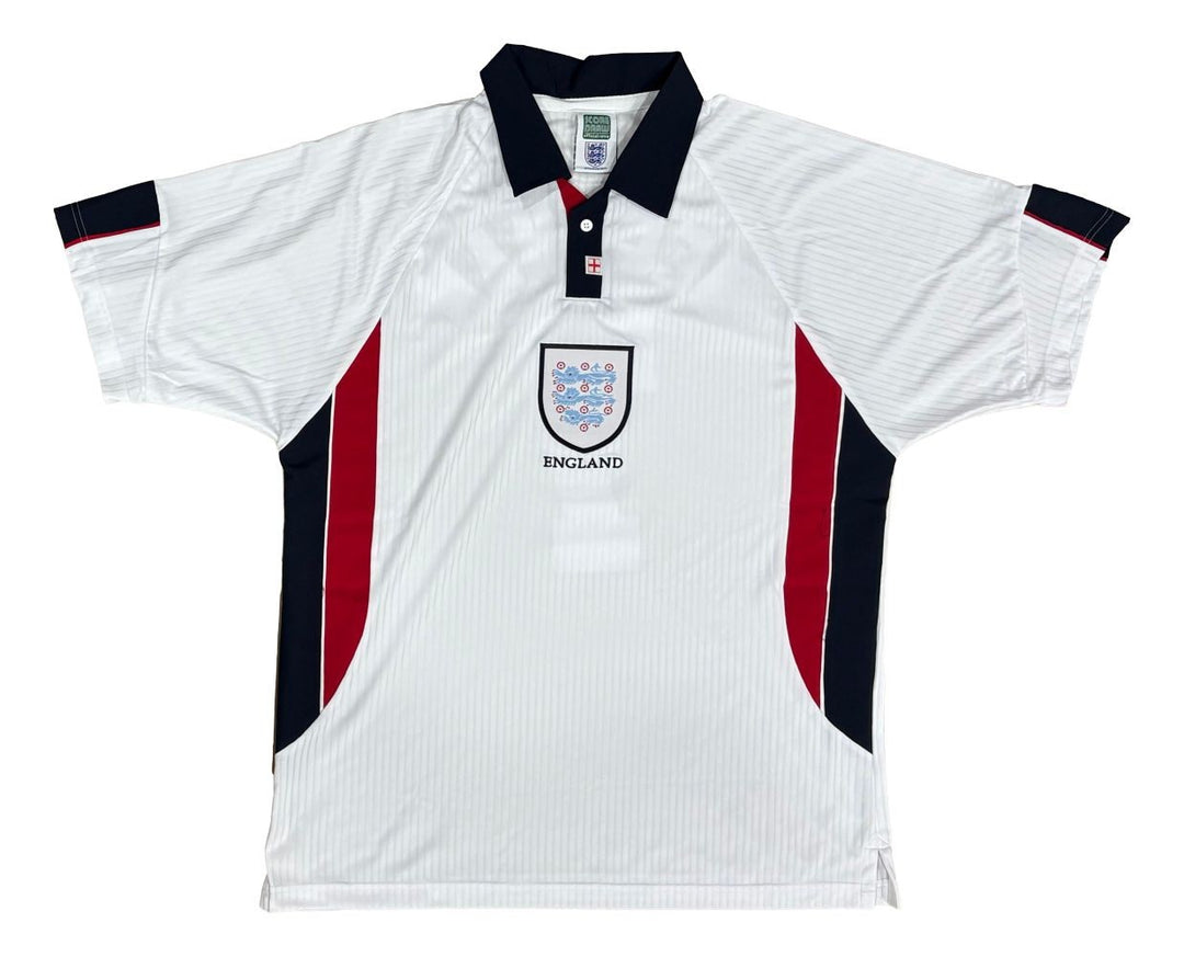 David Beckham Signed England White Score Draw Replica Jersey Panini