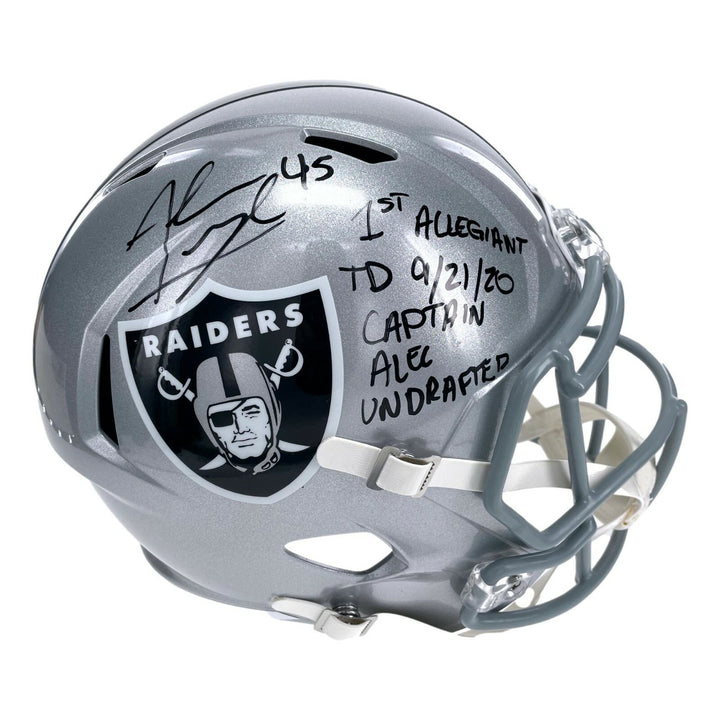 Alec Ingold Signed Las Vegas Raiders FS Helmet Inscribed COA Inscriptagraphs