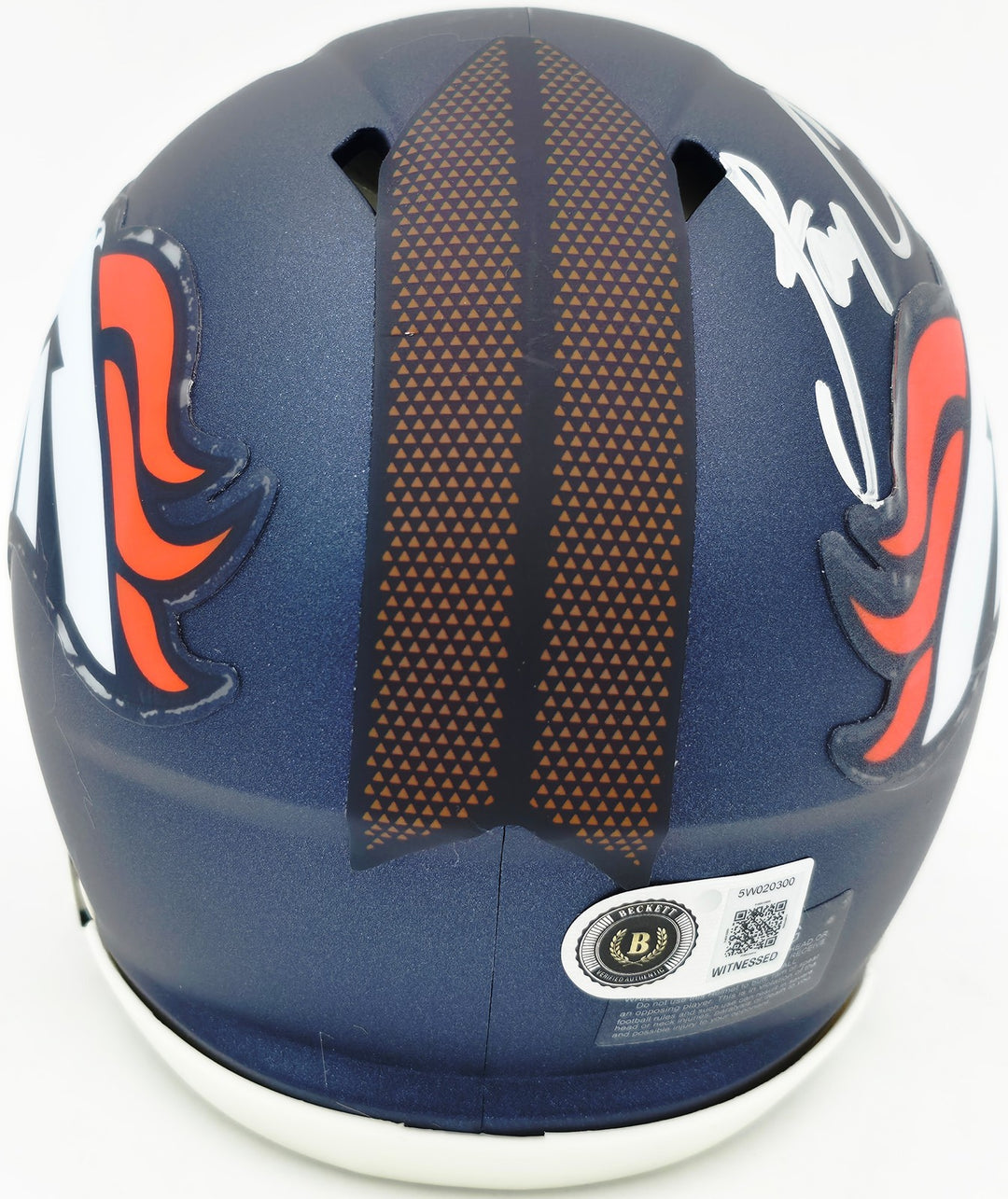 Jay Cutler Signed Denver Broncos Blue Speed Mini Helmet Beckett BAS Witness