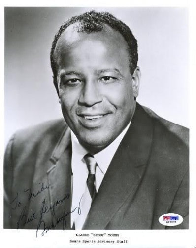 BUDDY YOUNG D.83 RAMS  SIGNED PSA/DNA  8X10 PHOTO AUTOGRAPH AUTHENTIC