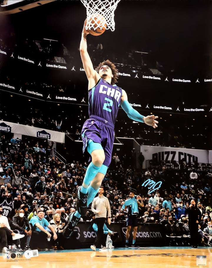 LaMelo Ball Autographed Signed 16x20 Photo Charlotte Hornets Beckett BAS