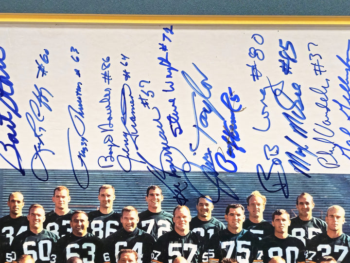 1966 Green Bay Packers Auto Auto Framed 16x20 Photo 34 Sigs Bart Starr Beckett