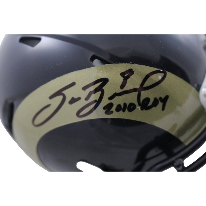 Sam Bradford Autographed St. Louis Rams TB Mini Helmet 2010 ROY Beckett W 55058