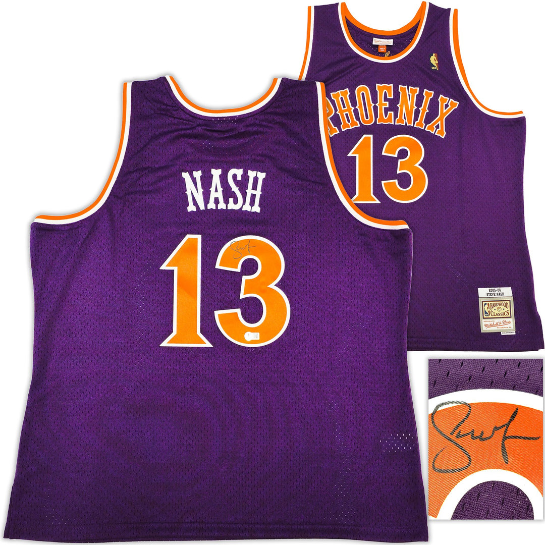 Suns Steve Nash Auto Purple AUTH Mitchell Ness 05-06 HWC Swingman Jersey XXL BAS