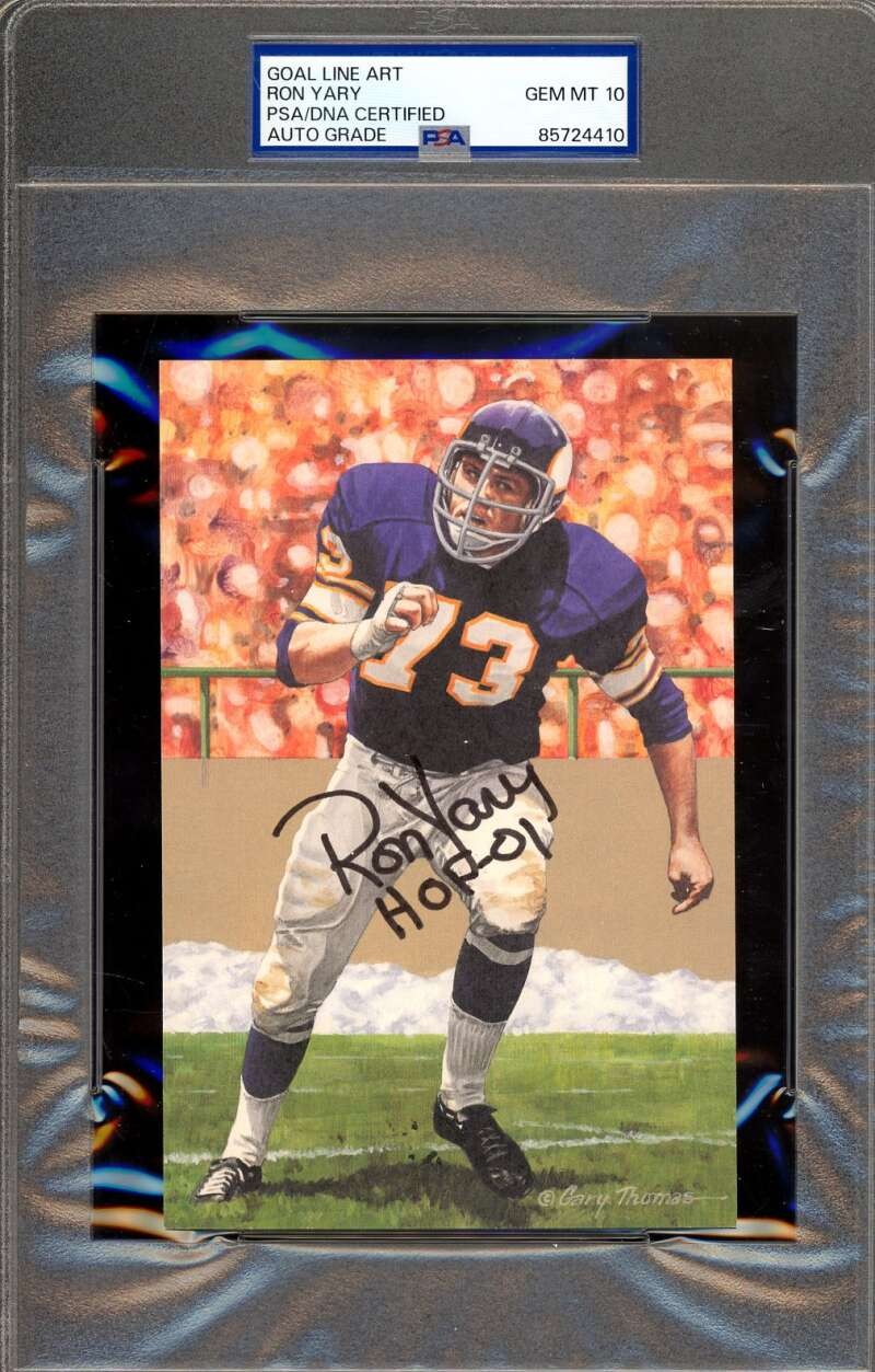 Ron Yary Gem Mint 10 PSA DNA Signed Goal Line Art Card GLAC Autographed HOF 01