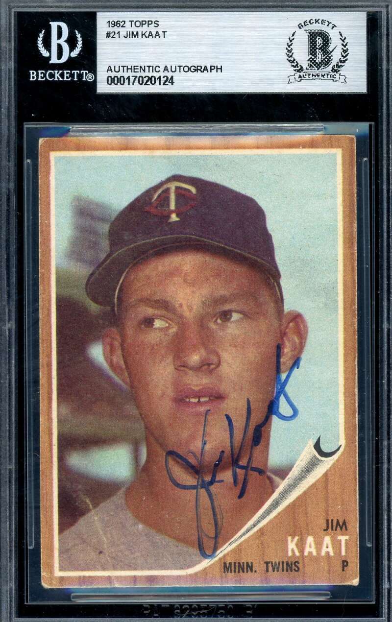 Jim Kaat Beckett BAS Signed 1962 Topps Autograph