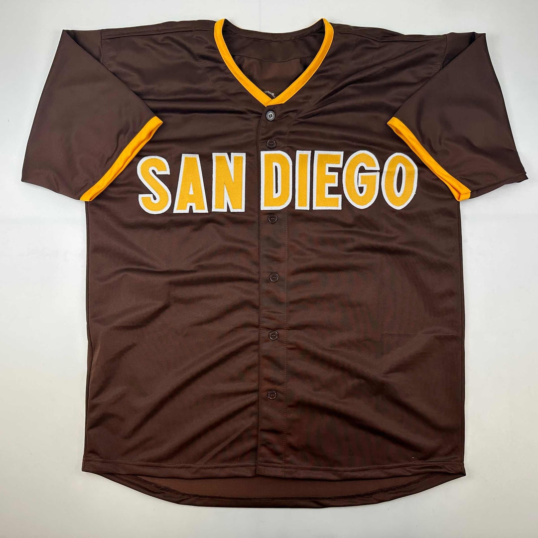 Facsimile Autographed Fernando Tatis Jr. San Diego Brown Reprint Auto Jersey XL