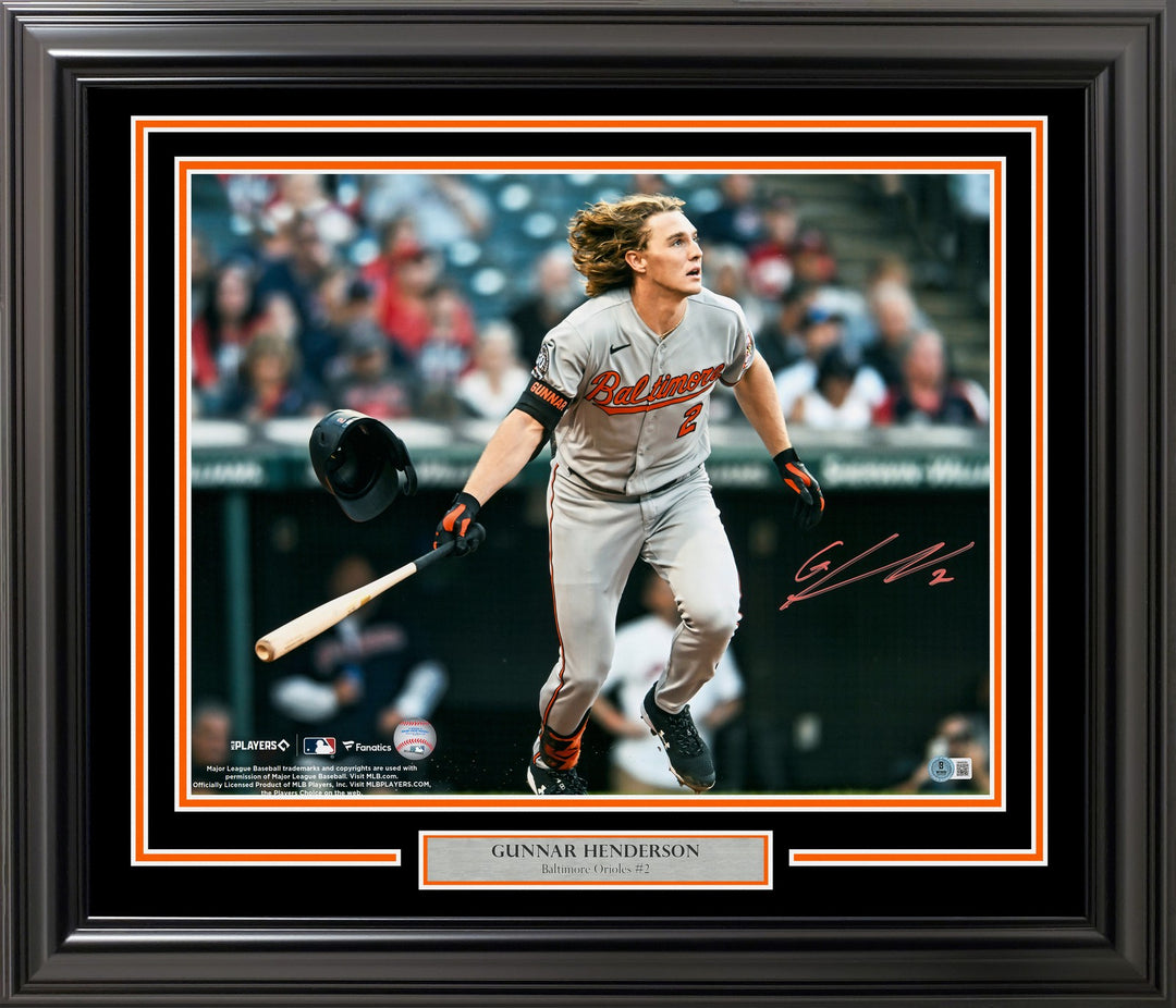Gunnar Henderson Signed Framed 16x20 Photo Baltimore Orioles Beckett BAS Witness