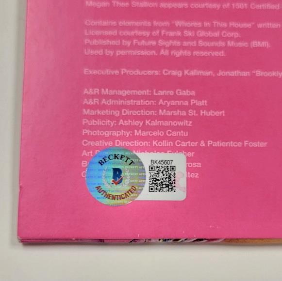 Cardi B signed WAP Vinyl Album Cover autograph ~ Beckett BAS