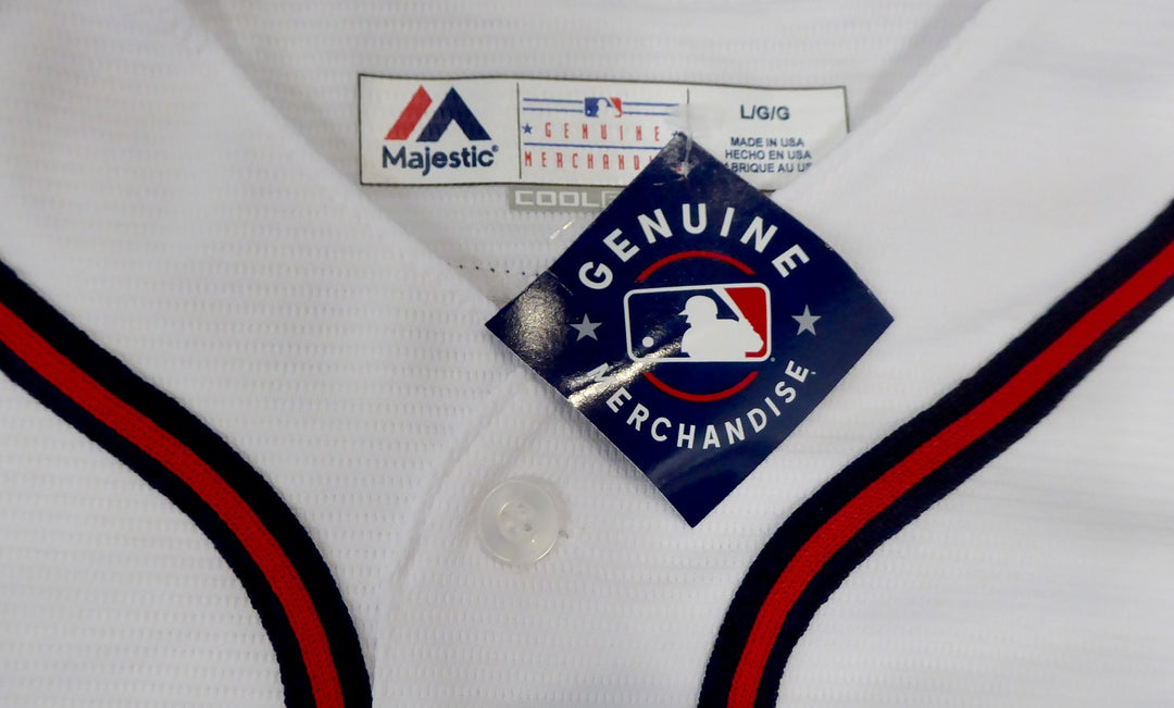 Braves Ronald Acuna Jr. Signed White Majestic Cool Base Jersey Size L Beckett