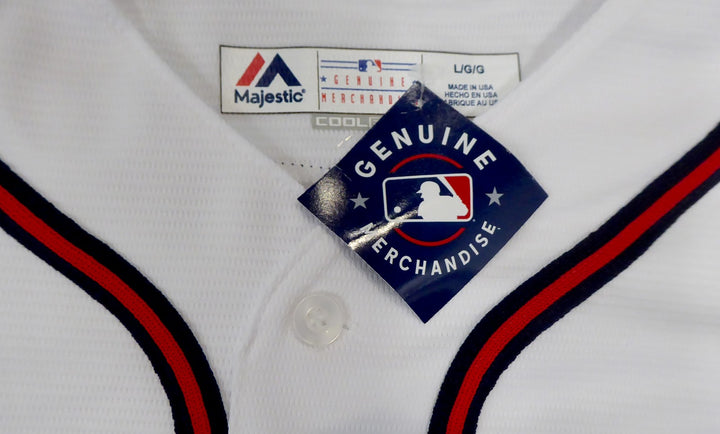 Braves Ronald Acuna Jr. Signed White Majestic Cool Base Jersey Size L Beckett