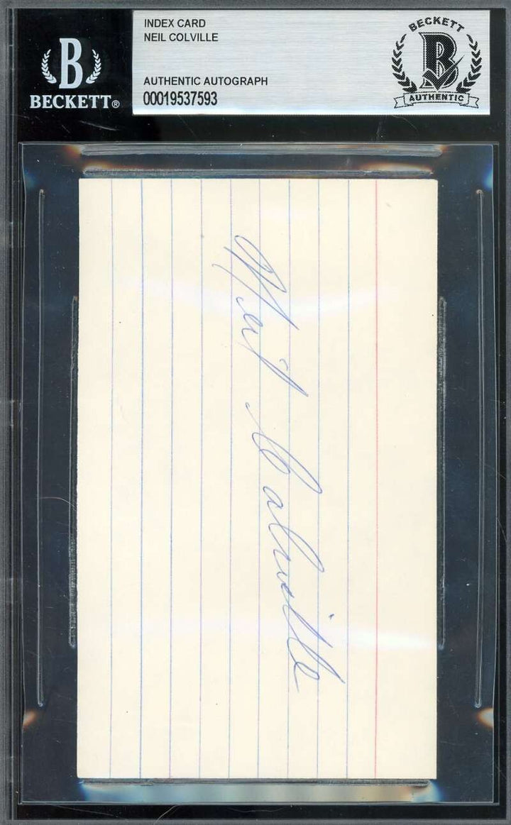 Neil Colville Beckett BAS Signed 3x5 Index Card Autograph