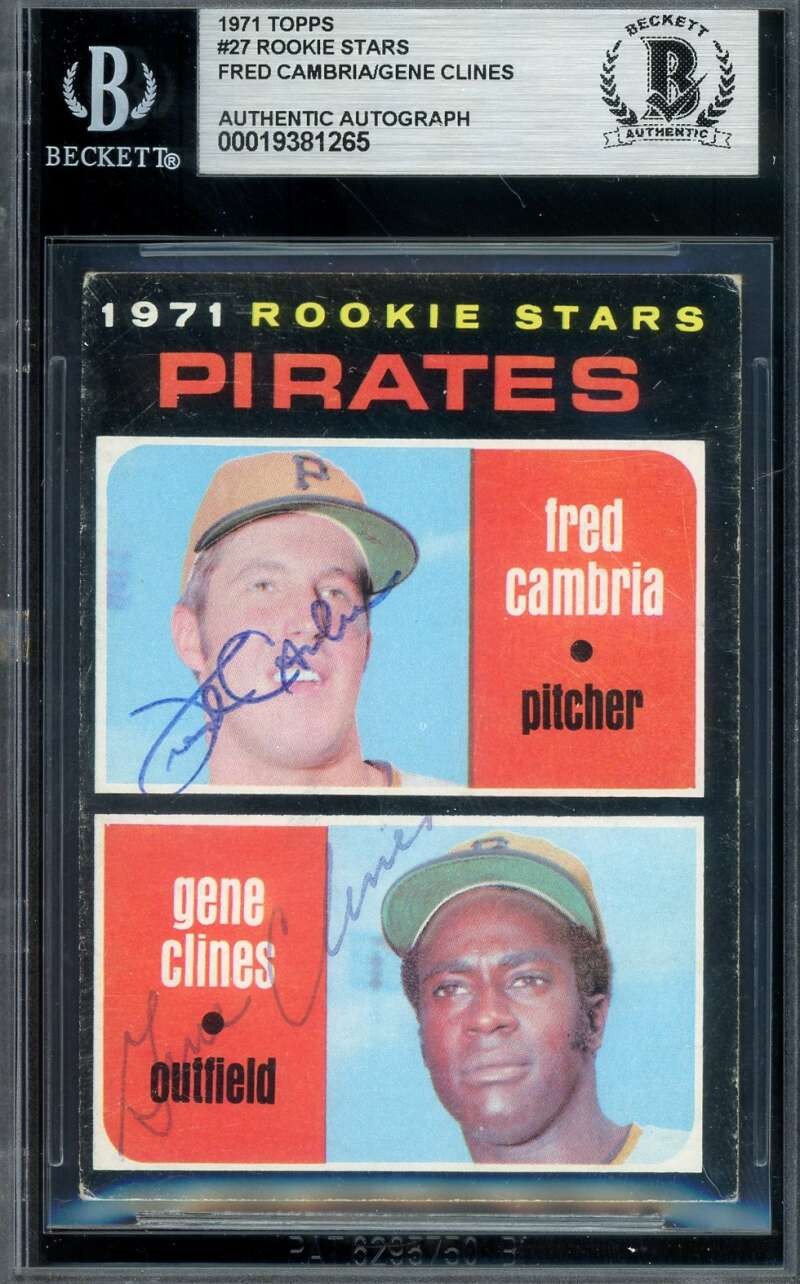 Fred Cambria Gene Clines Beckett BAS Signed 1971 Topps Rookie Stars Autograph