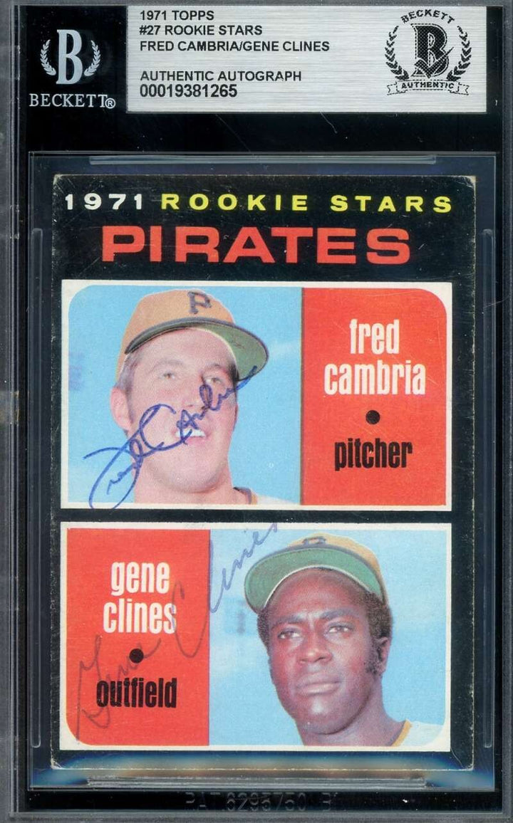 Fred Cambria Gene Clines Beckett BAS Signed 1971 Topps Rookie Stars Autograph