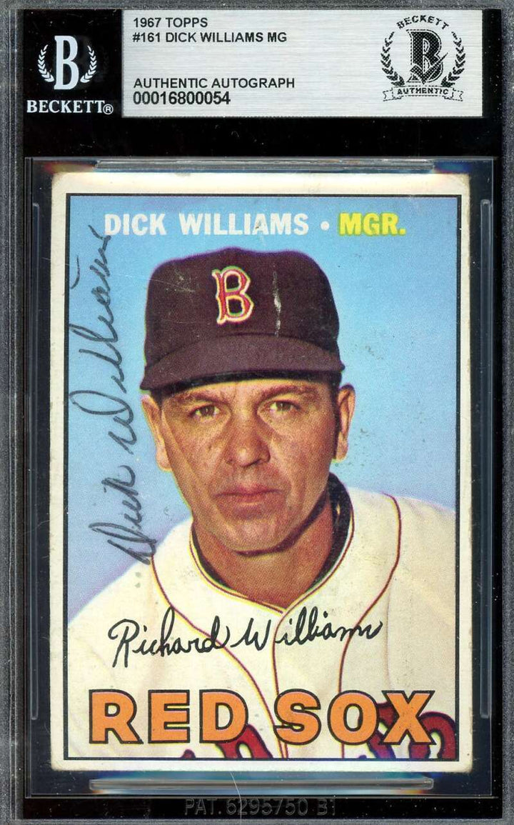 Dick Williams Beckett BAS Signed 1967 Topps Autograph