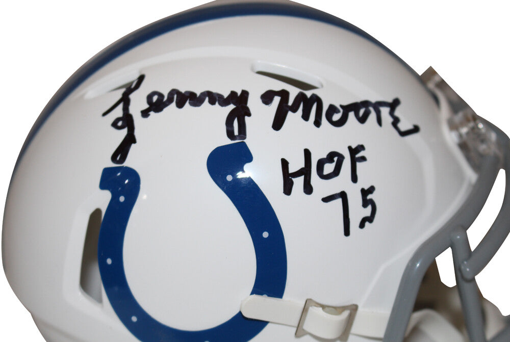Lenny Moore Autographed Indianapolis Colts Speed Mini Helmet Beckett 37331