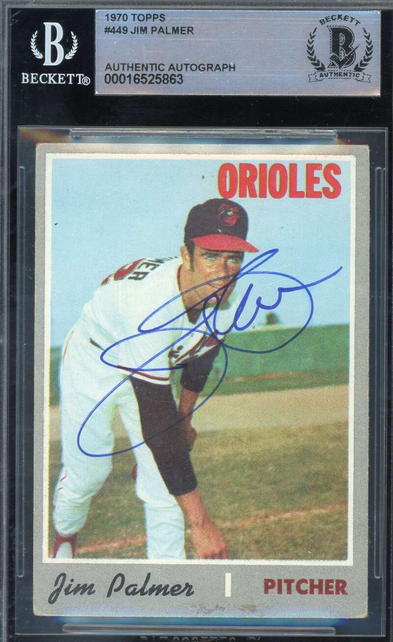 Jim Palmer Beckett BAS Signed 1970 Topps Autographed