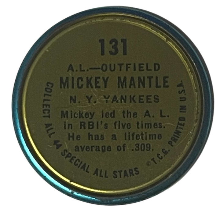 Mickey Mantle 1964 Topps All-Star Coin #31 (Right -RHB/New York Yankees/HOF)
