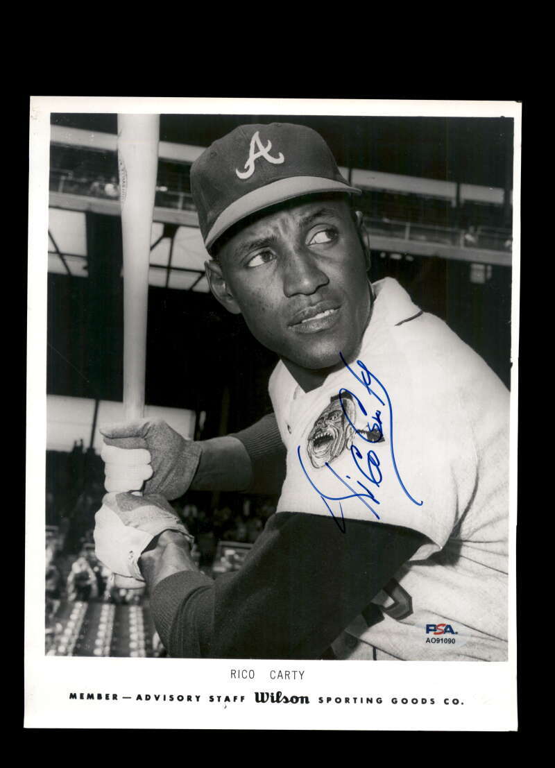 Rico Carty PSA DNA Signed 8x10 Wilson Staff Photo Autograph Braves