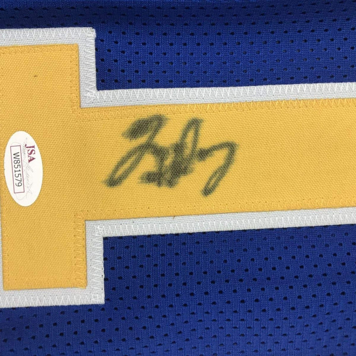Autographed/Signed TIM HARDAWAY Golden State Blue Jersey JSA COA Auto