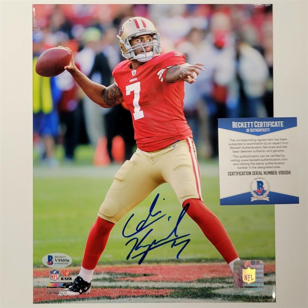 Colin Kaepernick signed San Francisco 49ers 8x10 photo autograph Beckett BAS COA