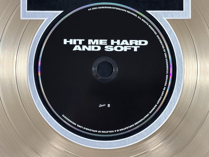 Billie Eilish Signed Hit Me Hard And Soft CD Album Gold Record Framed JSA Auto