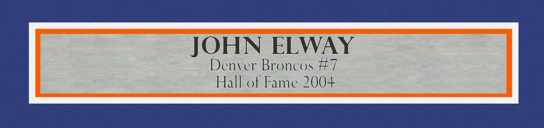 Denver Broncos John Elway Signed Framed White Jersey Beckett BAS Witness