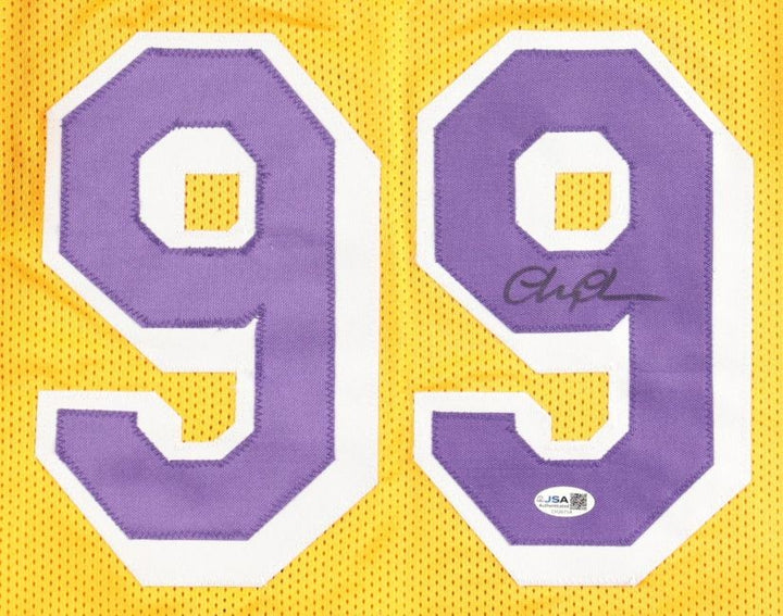 Chevy Chase Signed Los Angeles Yellow Fletch Basketball Jersey JSA QR Hologram