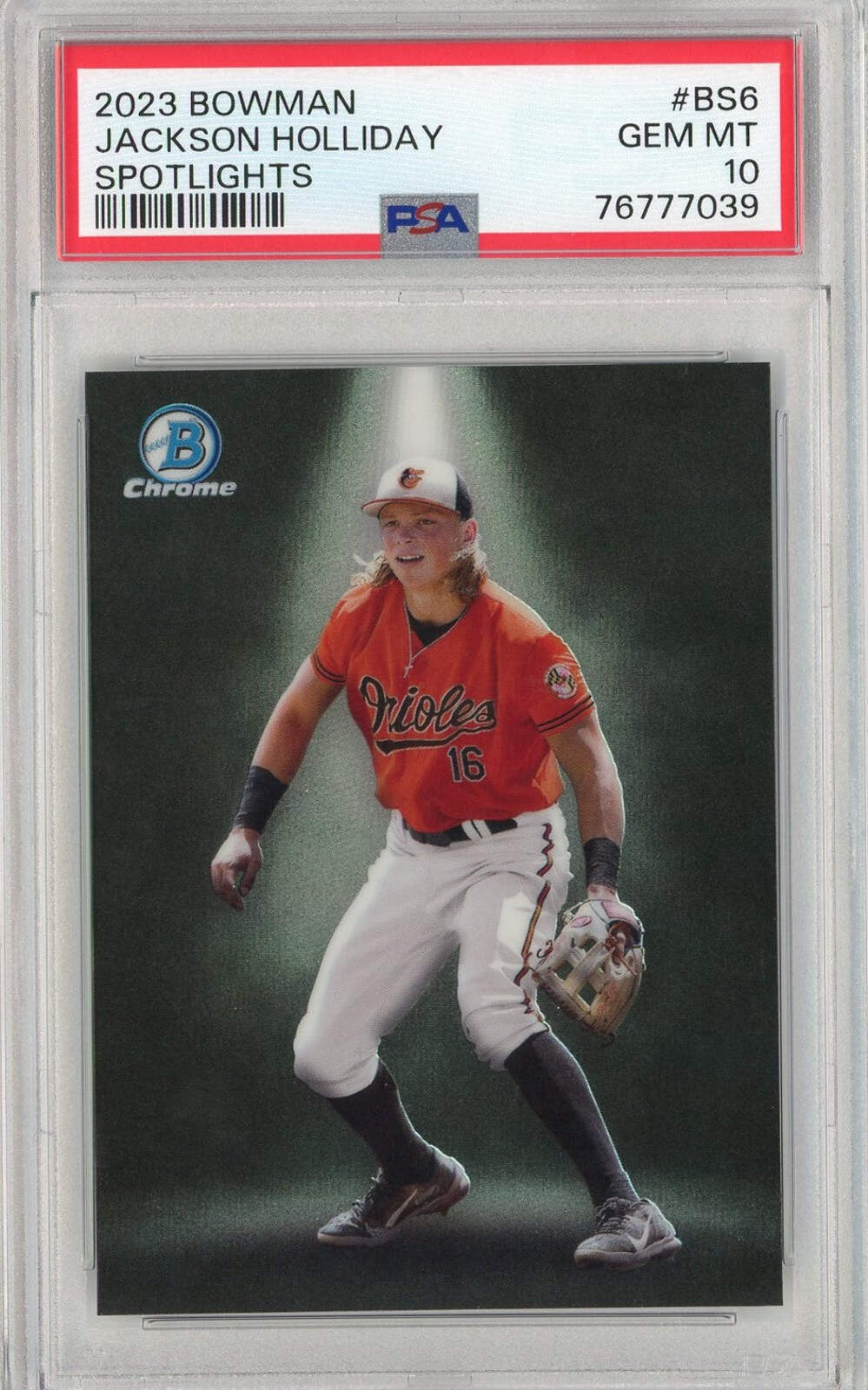 Graded 2022 Bowman Jackson Holliday #BS6 Spotlights Rookie Baseball Card PSA 10