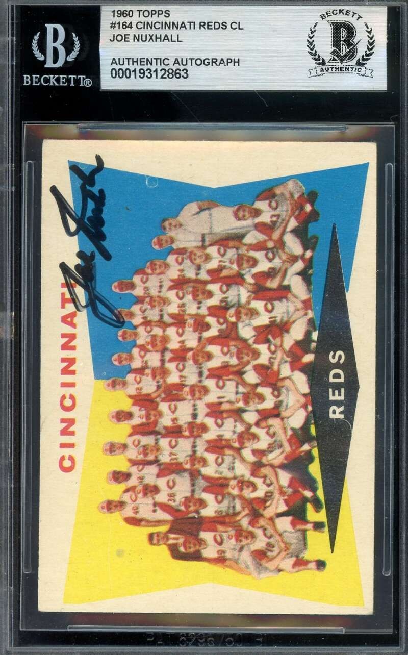 Joe Nuxhall Beckett BAS Signed 1960 Topps Reds Autograph