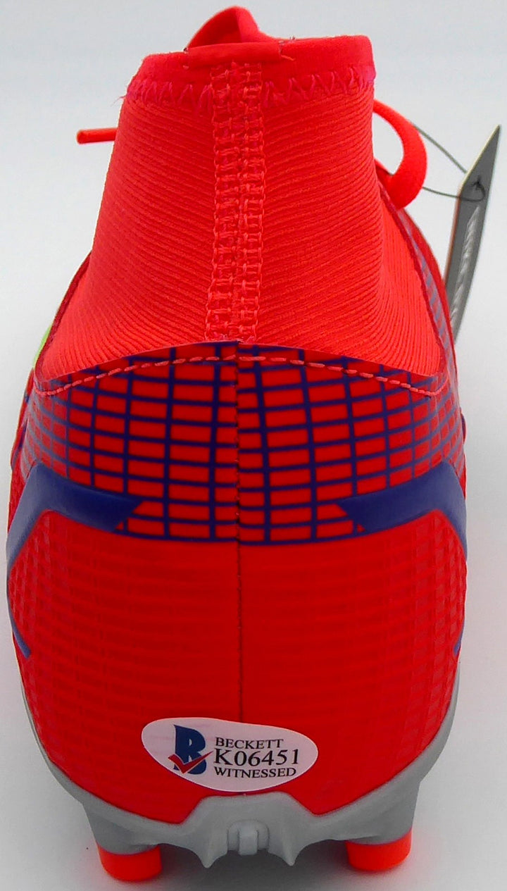 Mason Mount Signed Orange Nike Mercurial Cleat Shoe Chelsea F.C. Size 9 Beckett