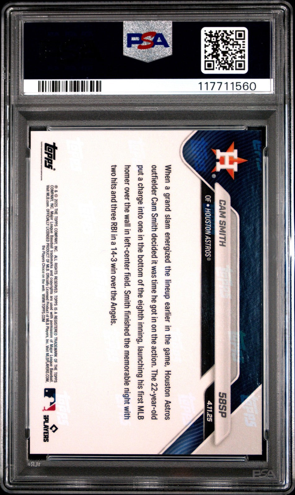 Graded 2025 Topps Now Cam Smith #58SP Rookie RC Card PSA 10 Gem Mint