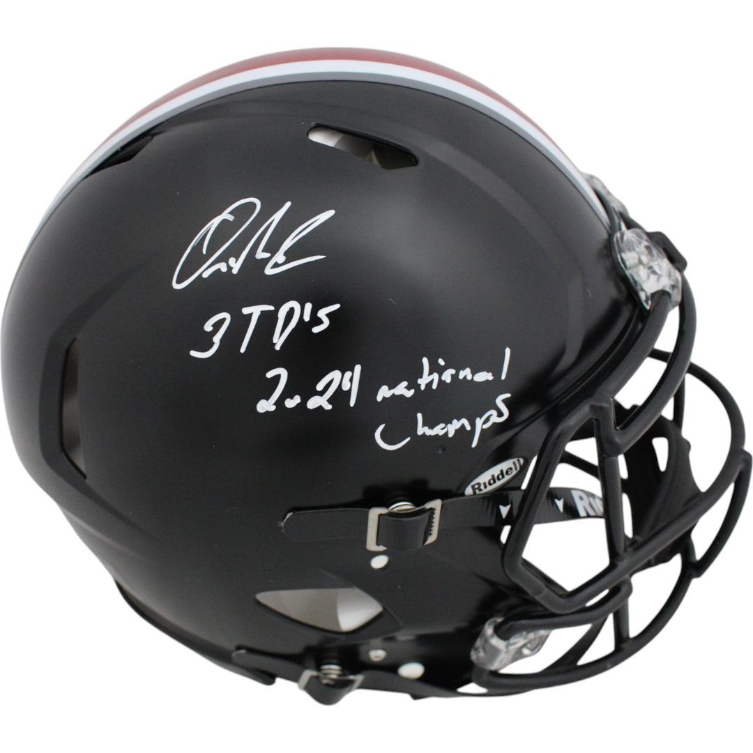 Quinshon Judkins Autographed\ Ohio State Buckeyes Pro Helmet 2 Ins Beckett 49643
