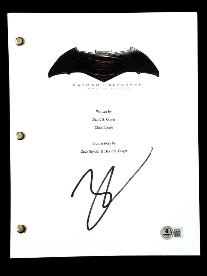 Zack Snyder signed Batman v Superman movie script autograph (E) ~ Beckett BAS