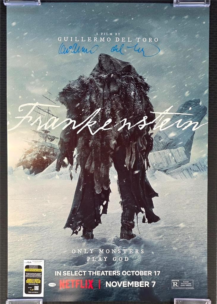Guillermo Del Toro signed Frankenstein 27x40 Photo Poster autograph (A) ~ JSA